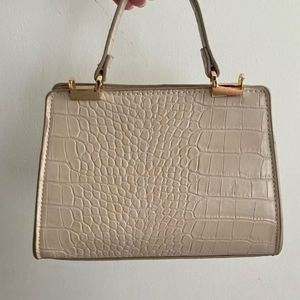 Mango Croc Textured Mini Satchel Bag