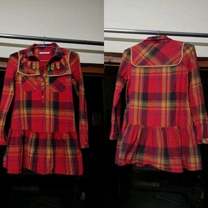Embrodered Newly Plaid Dress