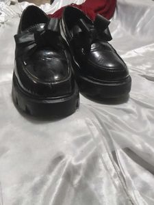 Platform Loafers with Bow Detail