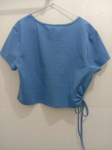 Crop Top Blue, Side Tighup, Xl/ Xxl