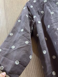 Grey/Mauve Floral Kurta