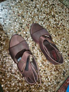 Wine Wedge Heel Sandals