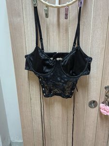Black Lace Corset Bralette