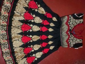 Embroidered Black &amp; Red Dress