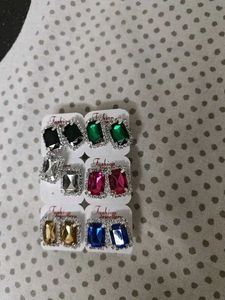 Stud Earrings with Rhinestones