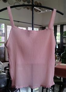 meesho Pink mesh Tank Top