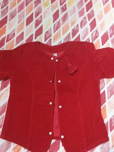 Cute Red Velvet Girl's Jacket