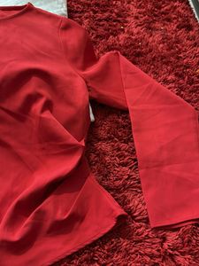 Zara Red Long Sleeve Top