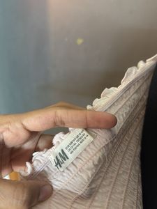 H&amp;M Off-shoulder Powder Pink Top