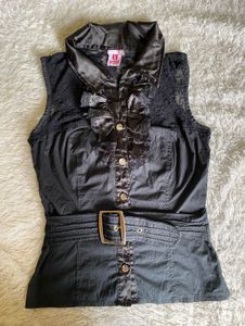Y2K Xceso Black Sleeveless Top