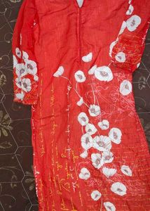 Red Floral Print Kurti