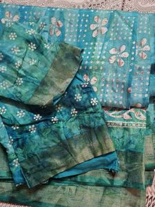 Elegant dopian bafta silk Saree with blouse