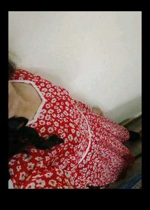 Red naira cut net kurti georgette pinteresty