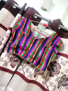 Multicolour padded Saree Blouse