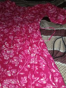 Pink Floral Print Dress