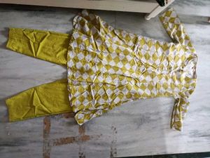 Yellow & White Kurta Set