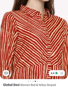 Striped Button-Down Peplum Tunic