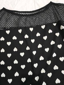 Black Net Design Top For Women