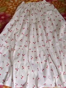 Tiered Cherry Print Skirt