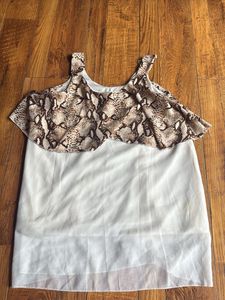 White leopard print A line top