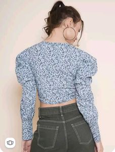 BLUE WRAP TOP