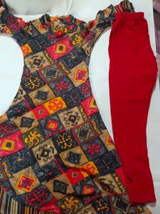 Girls Frock Suit With Leggings