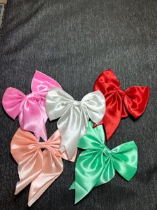Combo Of 5 -Colorful Satin Hair Bows