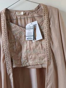 Embroidered Top With Shrug