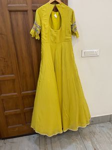 Stylish Yellow &amp; Blue Gown