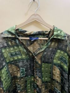 ELEGANT PRINTED POLYESTER SHIRT FOR WOMEN