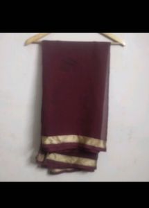 Maroon Dupatta With Golden Borders