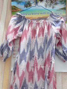 Off Shoulder Ikat Dress