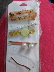 korean pearl Hair Clip Set - New