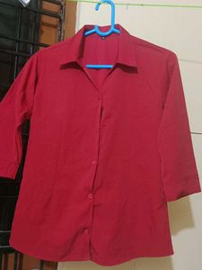 Red Button-Down Shirt