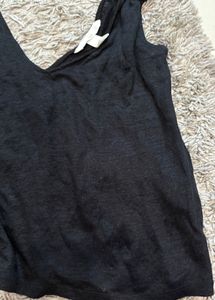 Black Tank Top with Knotted Straps