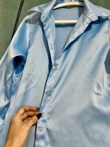 Blue Satin Shirt