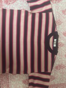 Striped Tshirt Cum Top With Beautiful Fitting