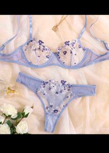 Floral Lace Embroidary  Lingerie Set