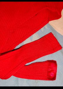 Zara Red Ribbed Bodysuit