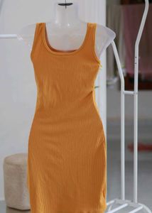 Yellow Ribbed Dress