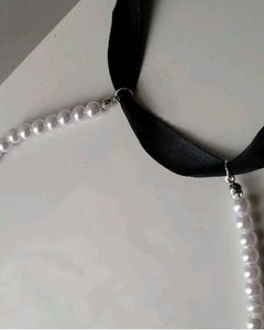 Ribbon Bowknot Pearl choker