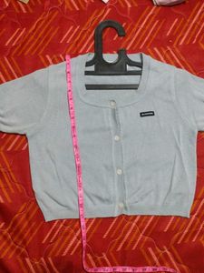 Light Blue Cropped Cardigan
