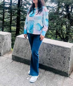 Blue Marble Print Shirt