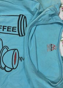 Coffee Graphic T-Shirt - Light Blue