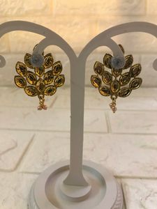 Peackock Earring With Stone