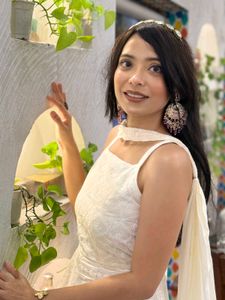 White Chikankari Sharara Set with Dupatta