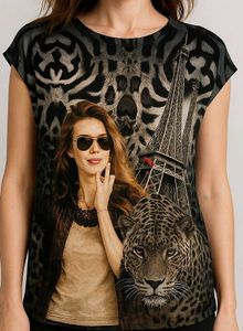 Parisian Leopard Print T-Shirt