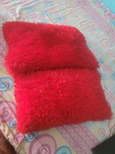 Red Fuzzy 'LOVE' Pillow