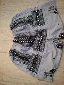 Blue Co-ord set with embroidery