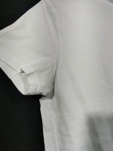 Women White Plain T-shirt | Bust 40| Length 26